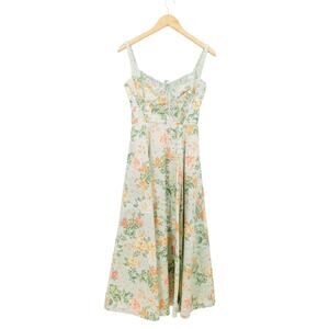House Of CB‎ Women's Sabrina Light Jade Print Bustier Sundress Dress Size XS